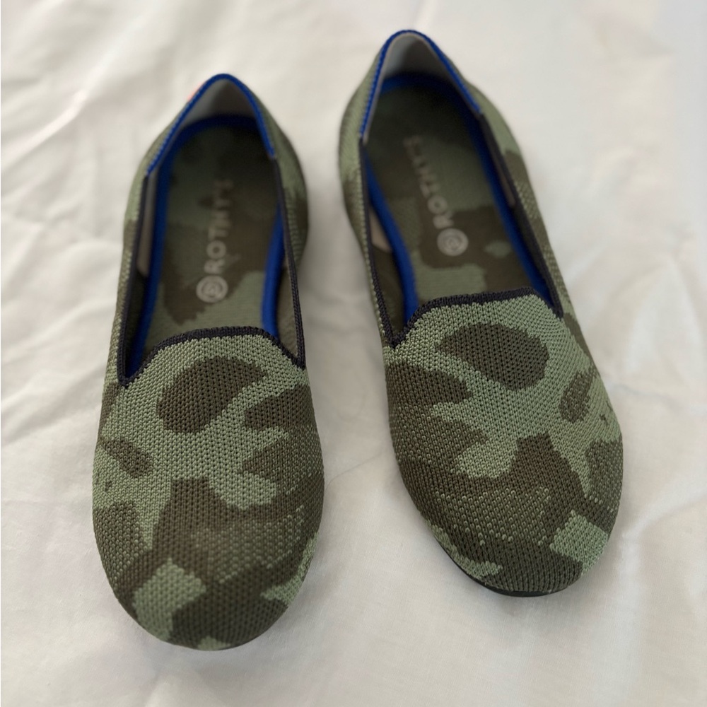 Rothy's Olive and Dark Green Camouflage Flats